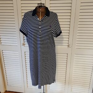 Ralph Lauren Navy and White Striped Polo Dress